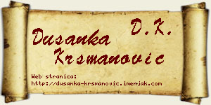 Dušanka Krsmanović vizit kartica